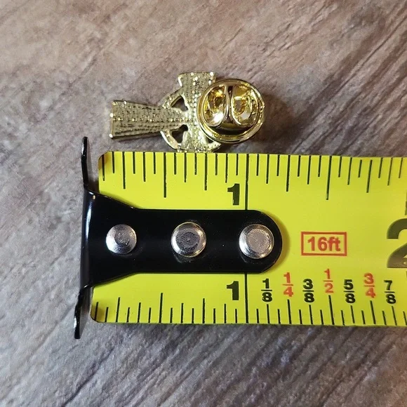 Gold Tone Cross Lapel Pin - Picture 7 of 7